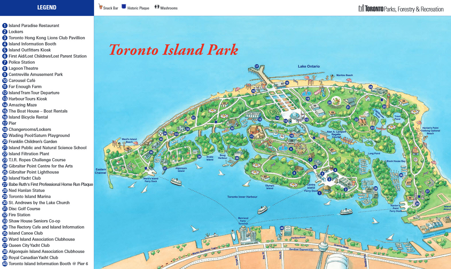 Toronto Island Map